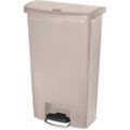 Rubbermaid Commercial 18 gal Slim Jim 18G Front Step Container, Beige, Resin; Poly; Plastic RCP1883460